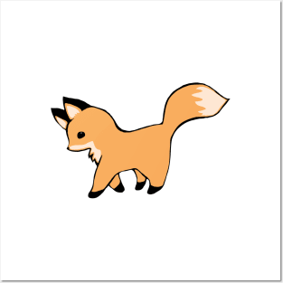 Cute Red Fox Illustration Posters and Art